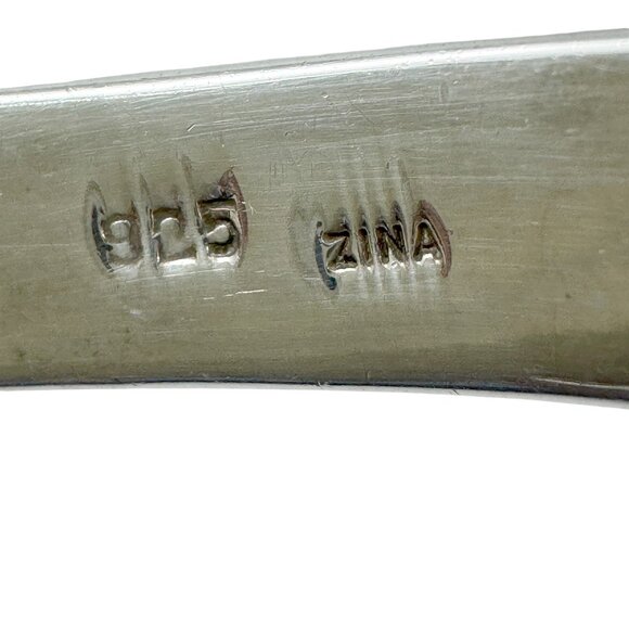 Zina of Beverly Hills Sterling Silver Bangle Bracelet Modernist Vintage 1980s - Picture 7 of 7